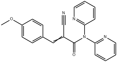 2-cyano-3-(4-methoxyphenyl)-N,N-bis(pyridin-2-yl) prop-2-enamide 结构式