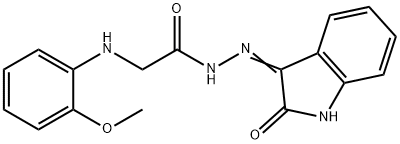 2-[(2-methoxyphenyl)amino]-N'-(2-oxo-1,2-dihydro-3H-indol-3-ylidene)acetohydrazide (non-preferred name) 结构式