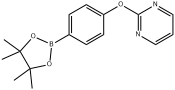 2-(4-(4,4,5,5-四甲基-1,3,2-二氧杂硼杂环戊烷-2-基)苯氧基)嘧啶 结构式