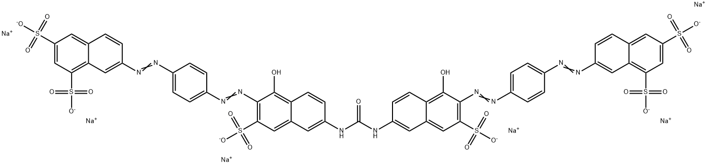 7,7'-[Ureylenebis[(1-hydroxy-3-sodiosulfonaphthalene-6,2-diyl)azo(4,1-phenylene)azo]]bis[naphthalene-1,3-disulfonic acid disodium] salt 结构式