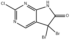 6H-Pyrrolo[2,3-d]pyrimidin-6-one, 5,5-dibromo-2-chloro-5,7-dihydro- 结构式