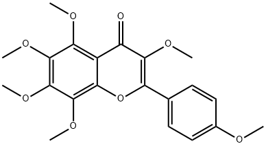 4H-1-Benzopyran-4-one, 3,5,6,7,8-pentamethoxy-2-(4-methoxyphenyl)- 结构式