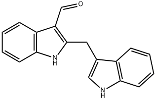 2-((1H-吲哚-3-基)甲基)-1H-吲哚-3-甲醛 结构式