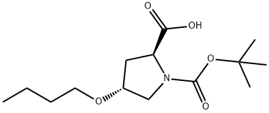 (4R)-1-Boc-4-butoxy-L-proline 结构式