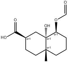 2-Naphthalenecarboxylic acid, 8-(formyloxy)decahydro-8a-hydroxy-4a-methyl-, (2R,4aR,8S,8aS)-rel- 结构式