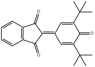 2-(3,5-二叔丁基-4-氧代环己烷-2,5-二烯-1-亚基)-1H-茚-1,3(2H)-二酮 结构式