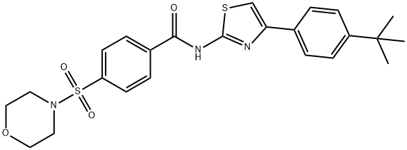 N-[4-(4-叔丁基苯基)-1,3-噻唑-2-基]-4-(吗啉-4-磺酰基)苯甲酰胺 结构式