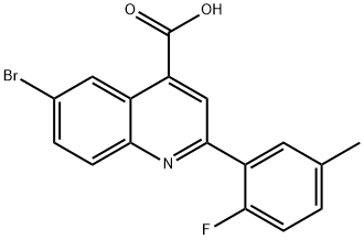 4-Quinolinecarboxylic acid, 6-bromo-2-(2-fluoro-5-methylphenyl)- 结构式