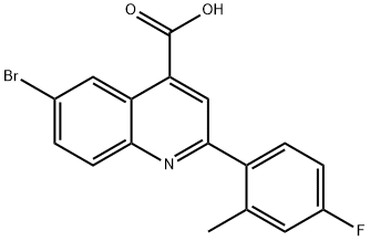 4-Quinolinecarboxylic acid, 6-bromo-2-(4-fluoro-2-methylphenyl)- 结构式