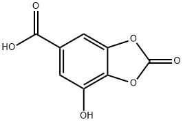 1,3-Benzodioxole-5-carboxylic acid, 7-hydroxy-2-oxo- 结构式