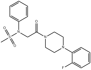 N-{2-[4-(2-氟苯基)哌嗪-1-基]-2-氧代乙基}-N-苯基甲磺酰胺 结构式