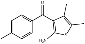 4,5-二甲基-3-(4-甲基苯甲酰基)噻吩-2-胺 结构式
