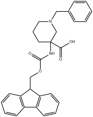 1-benzyl-3-({[(9H-fluoren-9-yl)methoxy]carbonyl}amino)piperidine-3-carboxylic acid 结构式