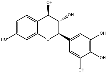 [2R,(+)]-3,4-Dihydro-2α-(3,4,5-trihydroxyphenyl)-2H-1-benzopyran-3β,4α,7-triol 结构式