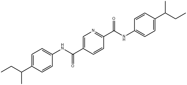 2-N,5-N-bis(4-butan-2-ylphenyl)pyridine-2,5-dicarboxamide 结构式