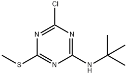 1,3,5-Triazin-2-amine, 4-chloro-N-(1,1-dimethylethyl)-6-(methylthio)- 结构式
