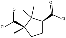 1,3-Cyclopentanedicarbonyl dichloride, 1,2,2-trimethyl-, (1R,3S)- 结构式