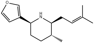 (2S)-6β-(3-Furanyl)-3α-methyl-2β-(3-methyl-2-butenyl)piperidine 结构式