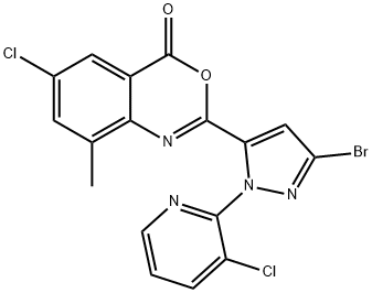 4H-3,1-Benzoxazin-4-one, 2-[3-bromo-1-(3-chloro-2-pyridinyl)-1H-pyrazol-5-yl]-6-chloro-8-methyl- 结构式