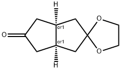 Spiro[1,3-dioxolane-2,2'(1'H)-pentalen]-5'(3'H)-one, tetrahydro-, (3'aR,6'aS)-rel- 结构式