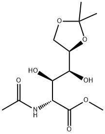 2-Acetylamino-2-deoxy-5-O,6-O-isopropylidene-D-gluconic acid methyl ester 结构式