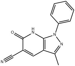 1H-Pyrazolo[3,4-b]pyridine-5-carbonitrile, 6,7-dihydro-3-methyl-6-oxo-1-phenyl- 结构式