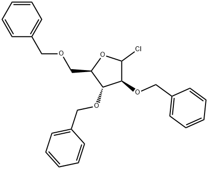 2,3,5-三-O-苄基-D-阿拉伯糖基氯化物 结构式