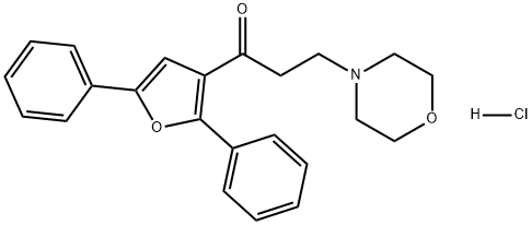 1-Propanone, 1-(2,5-diphenyl-3-furanyl)-3-(4-morpholinyl)-, hydrochloride (1:1) 结构式