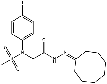 N-[2-(2-cyclooctylidenehydrazinyl)-2-oxoethyl]-N-(4-iodophenyl)methanesulfonamide (non-preferred name) 结构式