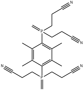 3,3',3'',3'''-[(2,3,5,6-Tetramethyl-1,4-phenylene)bis(methylenephosphinylidyne)]tetrakis(propanenitrile) 结构式
