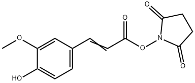 2-Propenoic acid, 3-(4-hydroxy-3-methoxyphenyl)-, 2,5-dioxo-1-pyrrolidinyl ester 结构式