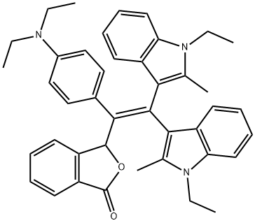 1(3H)-Isobenzofuranone, 3-[1-[4-(diethylamino)phenyl]-2,2-bis(1-ethyl-2-methyl-1H-indol-3-yl)ethenyl]- 结构式