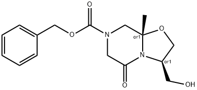 (3R,8AS)-REL-六氢-3 - (羟甲基)-8Α-甲基-5 - 氧代-7H-恶唑并[3,2-A]吡嗪-7 - 甲酸苯基甲基酯 结构式