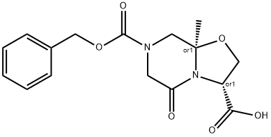 (3R,8AR)-REL-六氢-8Α-甲基-5 - 氧代-7H-恶唑并[3,2-A]吡嗪-3,7 - 二羧酸7 - (苯甲基)酯 结构式