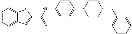 2-Benzofurancarboxamide,N-[4-[4-(phenylmethyl)-1-piperazinyl]phenyl]-(9CI) 结构式