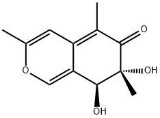 6H-2-Benzopyran-6-one, 7,8-dihydro-7,8-dihydroxy-3,5,7-trimethyl-, (7R-cis)- (9CI) 结构式