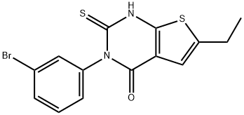 3-(3-bromophenyl)-6-ethyl-2-sulfanylidene-1H-thieno[2,3-d]pyrimidin-4-one 结构式