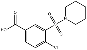 4-氯-3-(哌啶-1-磺酰基)苯甲酸 结构式