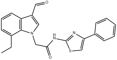 1H-Indole-1-acetamide,7-ethyl-3-formyl-N-(4-phenyl-2-thiazolyl)-(9CI) 结构式
