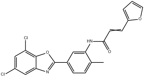 2-Propenamide,N-[5-(5,7-dichloro-2-benzoxazolyl)-2-methylphenyl]-3-(2-furanyl)-(9CI) 结构式