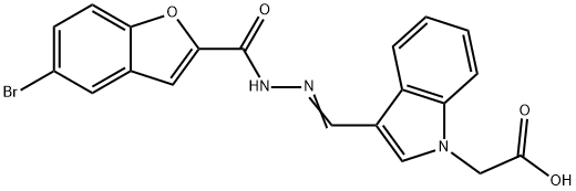 1H-Indole-1-aceticacid,3-[[[(5-bromo-2-benzofuranyl)carbonyl]hydrazono]methyl]-(9CI) 结构式