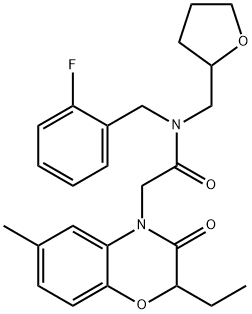 4H-1,4-Benzoxazine-4-acetamide,2-ethyl-N-[(2-fluorophenyl)methyl]-2,3-dihydro-6-methyl-3-oxo-N-[(tetrahydro-2-furanyl)methyl]-(9CI) 结构式