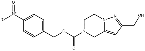 2-hydroxymethyl-6,7-dihydro-4H-pyrazolo[1,5-a]pyrazine-5-carboxylic acid 4-nitrobenzyl ester 结构式