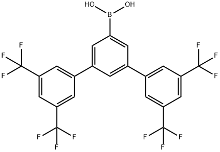 B-[3,3′,5,5′′-四(三氟甲基)[1,1′:3′,1′-三苯基]-5′-基]-硼酸 结构式