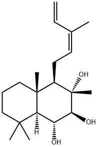 (1S,8aα)-Decahydro-3,4aβ,8,8-tetramethyl-4β-[(Z)-3-methyl-2,4-pentadienyl]-1α,2β,3α-naphthalenetriol 结构式