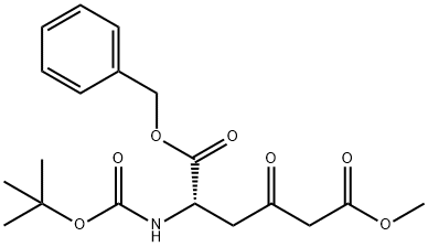 (S)-1-(2-甲氧基羰基)乙酰基-3-叔丁氧羰基氨基丙酸苄酯 结构式