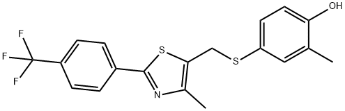 2-methyl-4-(((4-methyl-2-(4-(trifluoromethyl)phenyl)thiazol-5-yl)methyl)thio)phenol 结构式