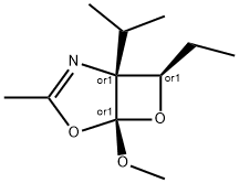 4,6-Dioxa-2-azabicyclo[3.2.0]hept-2-ene,7-ethyl-5-methoxy-3-methyl-1-(1-methylethyl)-,(1R,5S,7R)-rel-(9CI) 结构式