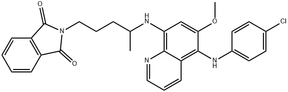 5-[p-Chloroanilino]-6-methoxy-8-[4-phthalimido-1-methylbutylamino]quin olinoline 结构式