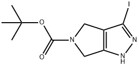3-碘-4,6-二氢吡咯并[3,4-C]吡唑-5(1H)-羧酸叔丁酯 结构式
